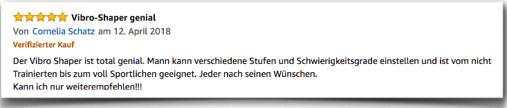 Vibro Shaper Bewertungen eines verifizierten Käufers Vibro Shaper Bewertungen eines verifizierten Käufers