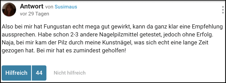 Erfahrungsbericht zu Fungustand auf gutefrage.net Fungustan Erfahrungen
