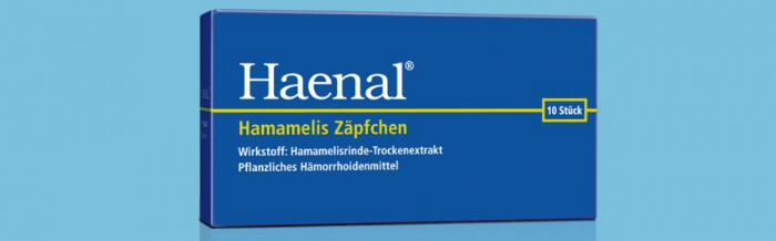 Haenal Zäpfchen Produktverpackung Haenal Haemorrhoiden Zaepfchen